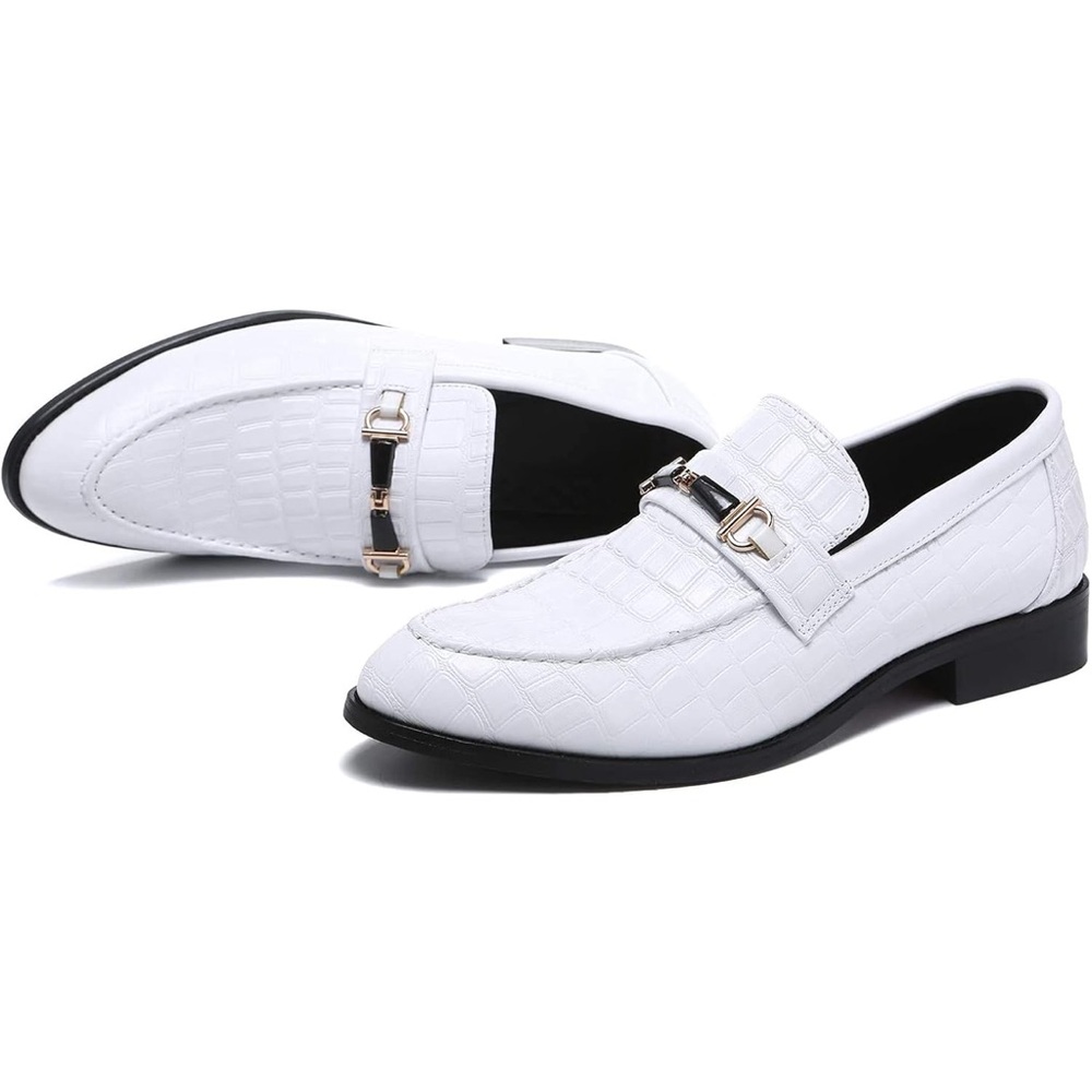 Men's Leather White Loafers